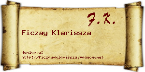 Ficzay Klarissza névjegykártya
